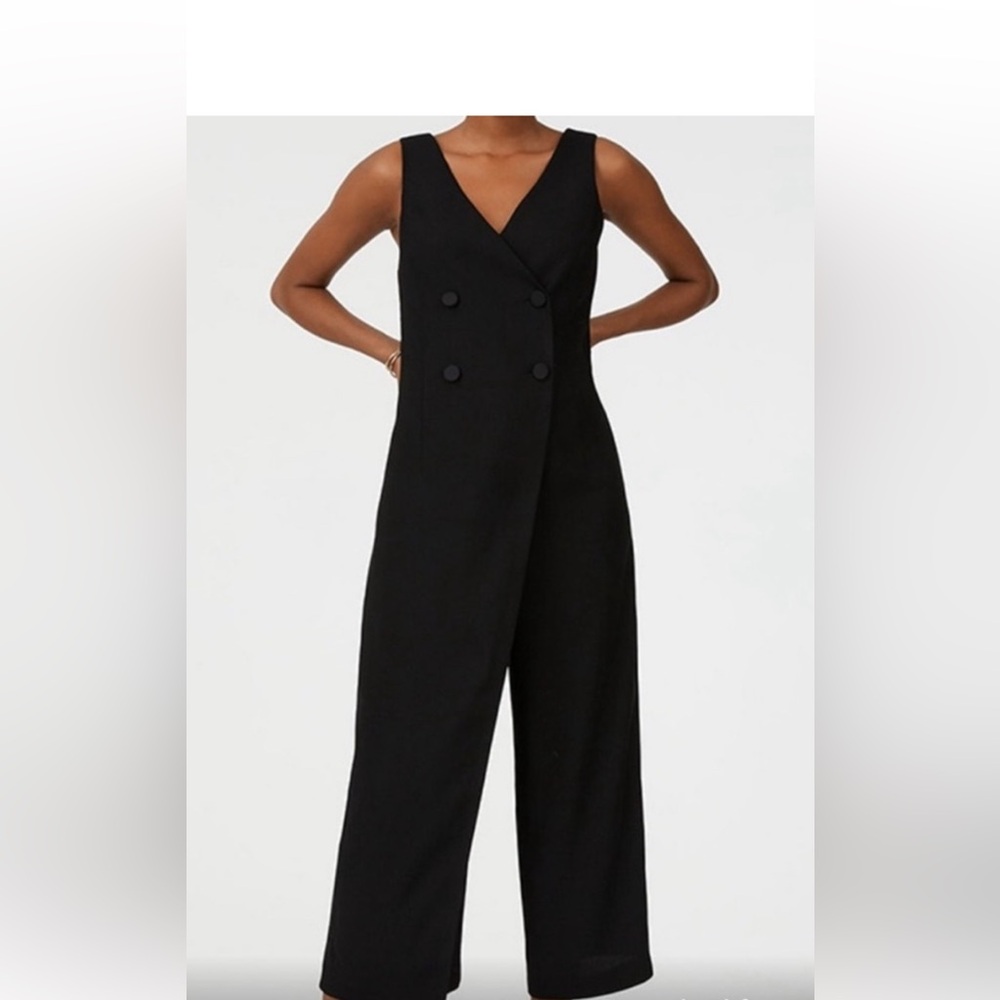 Club Monaco Black Double-Breasted Jumpsuit